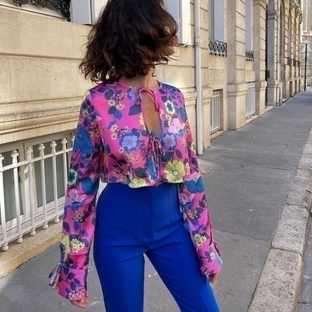 ZARA Satin effect Printed Top 2576/410